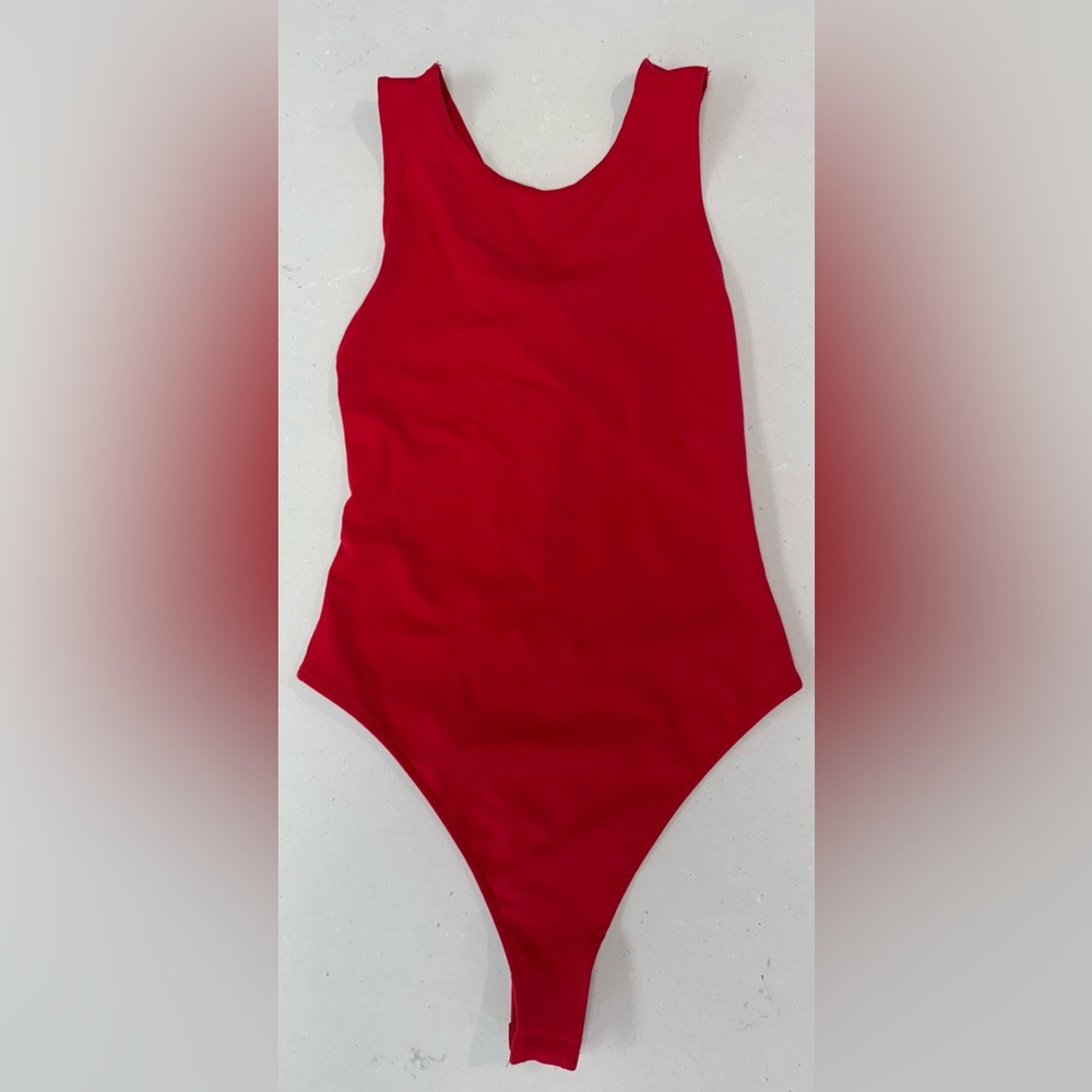 FREE PEOPLE BODYSUIT ONE PIECE RED SM